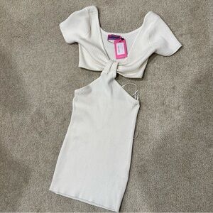 NWT Edikted Becky Cut-Out Ribbed Mini Dress